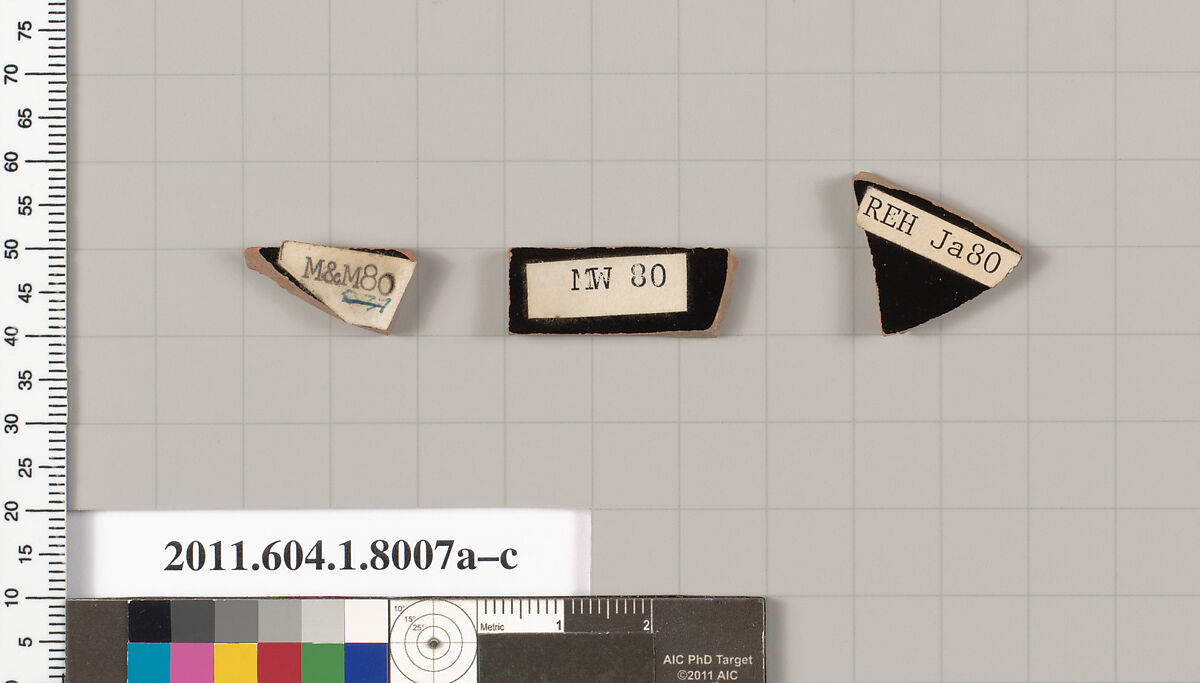 Terracotta fragments of kylikes (drinking cups), Terracotta, Greek, Attic
