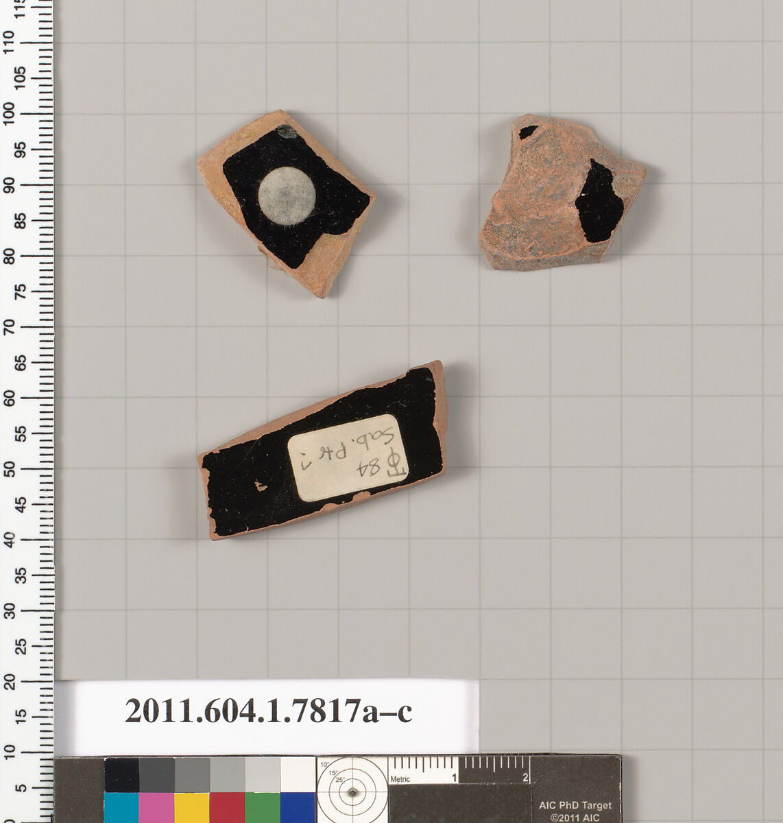 Terracotta fragments of a kylix (drinking cup), Attributed to the Sabouroff Painter ? [DvB], Terracotta, Greek, Attic