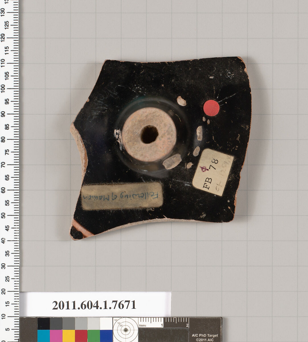 Terracotta fragment of a kylix (drinking cup), Attributed as Follower of Makron [DvB], Terracotta, Greek, Attic