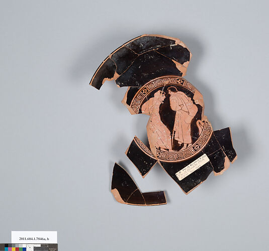 Terracotta fragments of a kylix (drinking cup)