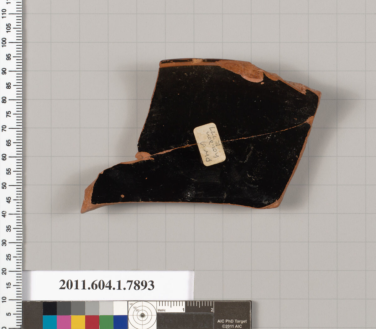 Terracotta rim fragment of a kylix (drinking cup), Attributed to the Painter of London E 777 [DvB], Terracotta, Greek, Attic