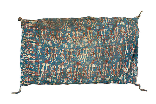 Pillow, Woven silk jin (warp-faced compound plain weave), China 