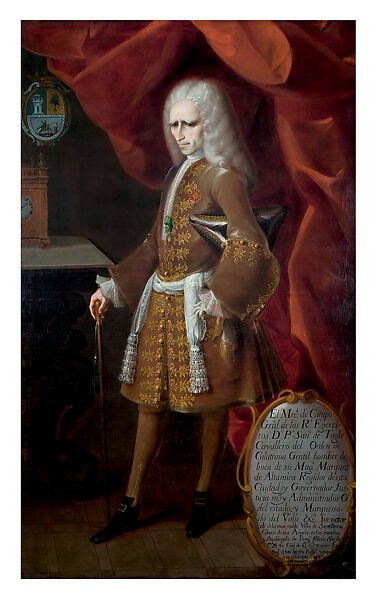 Portrait of Pedro Sánchez de Tagle, Second Marquis of Altamira (Retrato de Pedro Sánchez de Tagle, II marqués de Altamira), Attributed to Juan Rodríguez Juárez (Mexican, 1675–1728) (Atribuido a Juan Rodríguez Juárez), Oil on canvas (Óleo sobre lienzo), Mexican 