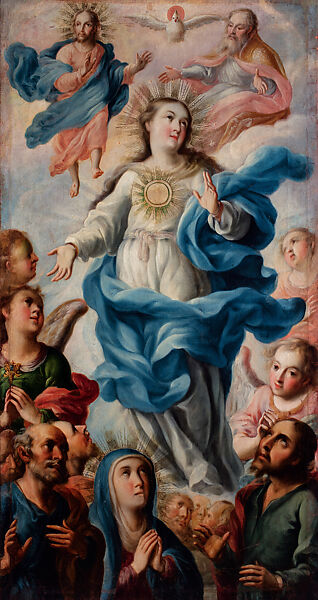 Assumption of the Virgin (La Asunción de la Virgen), Antonio de Torres (Mexican, 1667–1731), Oil on canvas (Óleo sobre lienzo), Mexican 