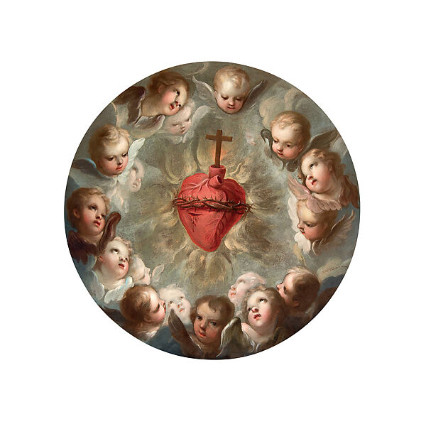 The Sacred Heart of Jesus (El Sagrado Corazón de Jesús), Miguel Cabrera (Mexican, ca. 1715–1768), Oil on copper (Óleo sobre cobre), Mexican 