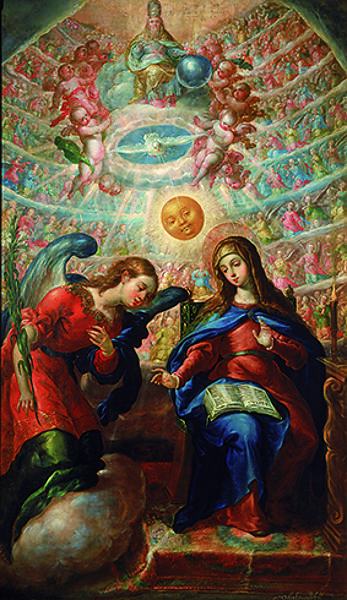 Annunciation, Cristobal de Villalpando (Mexican, ca. 1649–1714), Oil on canvas, Mexican