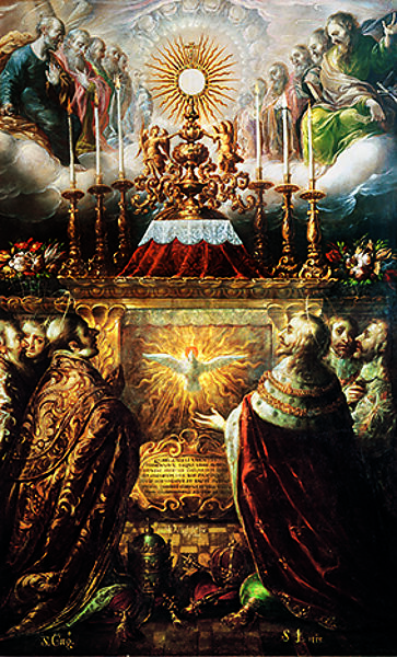 Adoration of the Holy Sacrament, Cristobal de Villalpando (Mexican, ca. 1649–1714), Oil on canvas, Mexican 