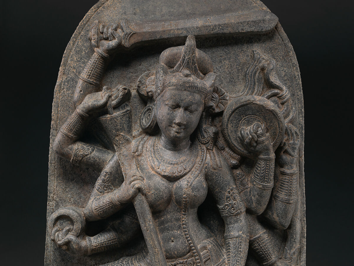 Goddess Durga Slaying the Demon Mahisha, Schist, Eastern India, Bihar, probably Gaya district
