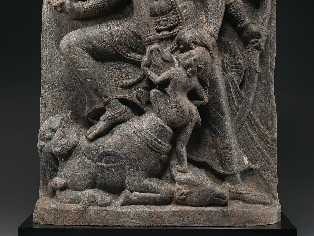 Goddess Durga Slaying the Demon Mahisha, Schist, Eastern India, Bihar, probably Gaya district