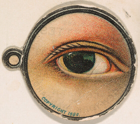 Monocle and Eye (dark blue), from Jocular Ocular series (N221) issued by Kinney Bros., Issued by Kinney Brothers Tobacco Company, Commercial color lithograph 