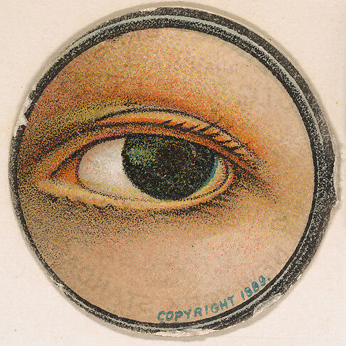 Monocle and Eye (dark blue), from Jocular Ocular series (N221) issued by Kinney Bros., Issued by Kinney Brothers Tobacco Company, Commercial color lithograph 