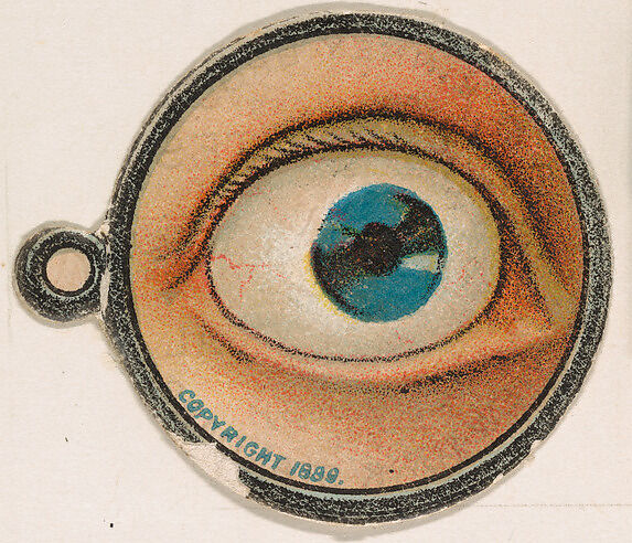 Monocle and Eye (blue), from Jocular Ocular series (N221) issued by Kinney Bros., Issued by Kinney Brothers Tobacco Company, Commercial color lithograph 