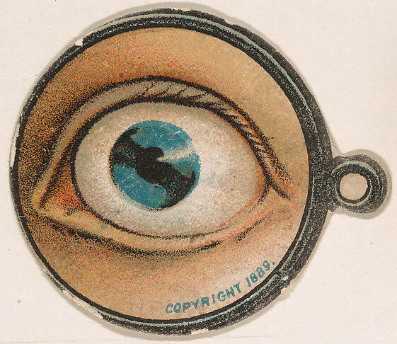 Issued by Kinney Brothers Tobacco Company, Monocle and Eye (blue), from  Jocular Ocular series (N221) issued by Kinney Bros.