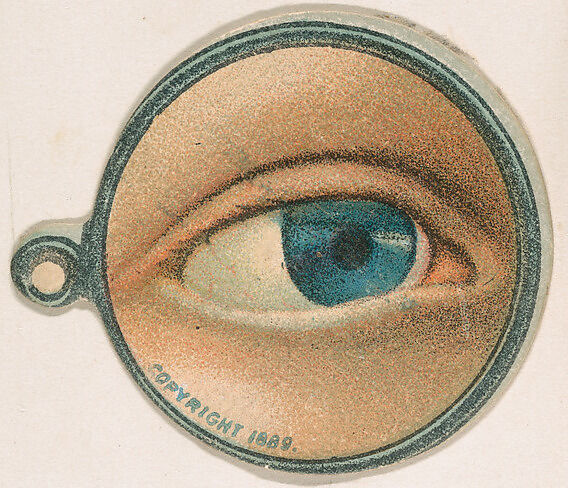 Monocle and Eye (blue), from Jocular Ocular series (N221) issued by Kinney Bros., Issued by Kinney Brothers Tobacco Company, Commercial color lithograph 