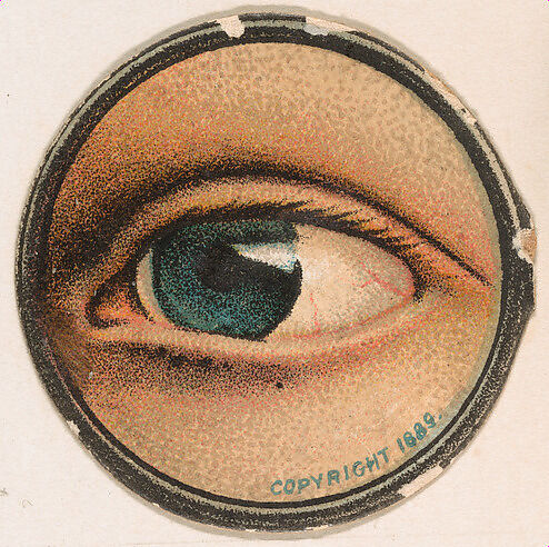 Monocle and Eye (blue), from Jocular Ocular series (N221) issued by Kinney Bros., Issued by Kinney Brothers Tobacco Company, Commercial color lithograph 