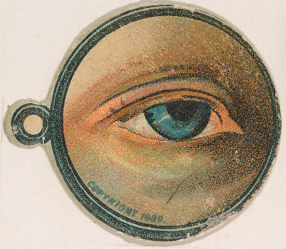 Monocle and Eye (blue), from Jocular Ocular series (N221) issued by Kinney Bros., Issued by Kinney Brothers Tobacco Company, Commercial color lithograph 