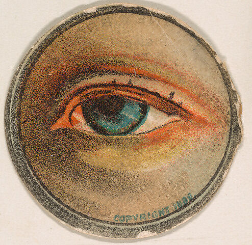Monocle and Eye (blue), from Jocular Ocular series (N221) issued by Kinney Bros., Issued by Kinney Brothers Tobacco Company, Commercial color lithograph 