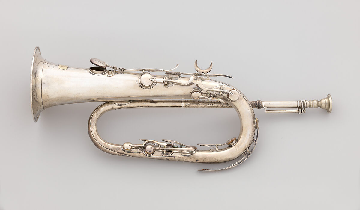 Keyed bugle in E-flat, Henry Sibley (American), Silver, American 