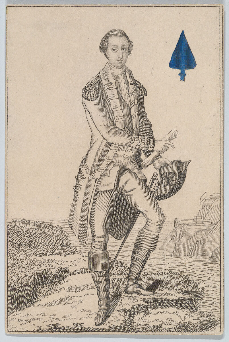 King (Washington from the United States), from "Court Game of Geography", William and Henry Rock, Engraving, etching and hand coloring (watercolor) 