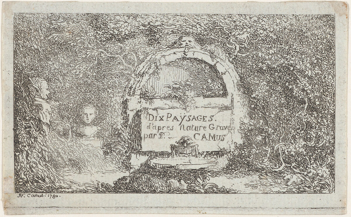 Title page for "Ten Landscapes", Pierre Nicholas Camus (French, active 1779–80), Etching 