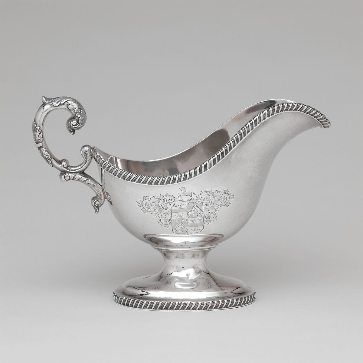 Sauceboat, William Adams (ca. 1801–1861), Silver, American 