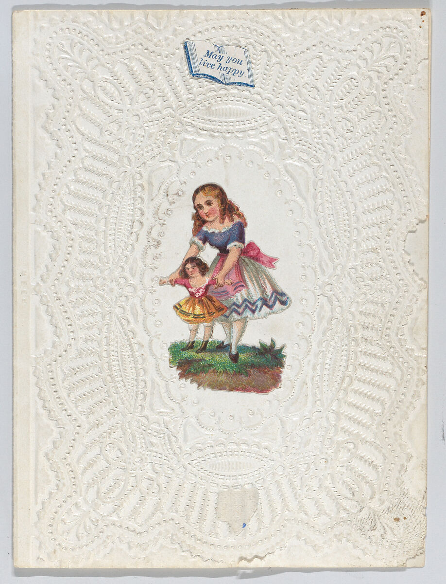 Valentine, Anonymous, Cameo embossed lace paper, chromolithography 
