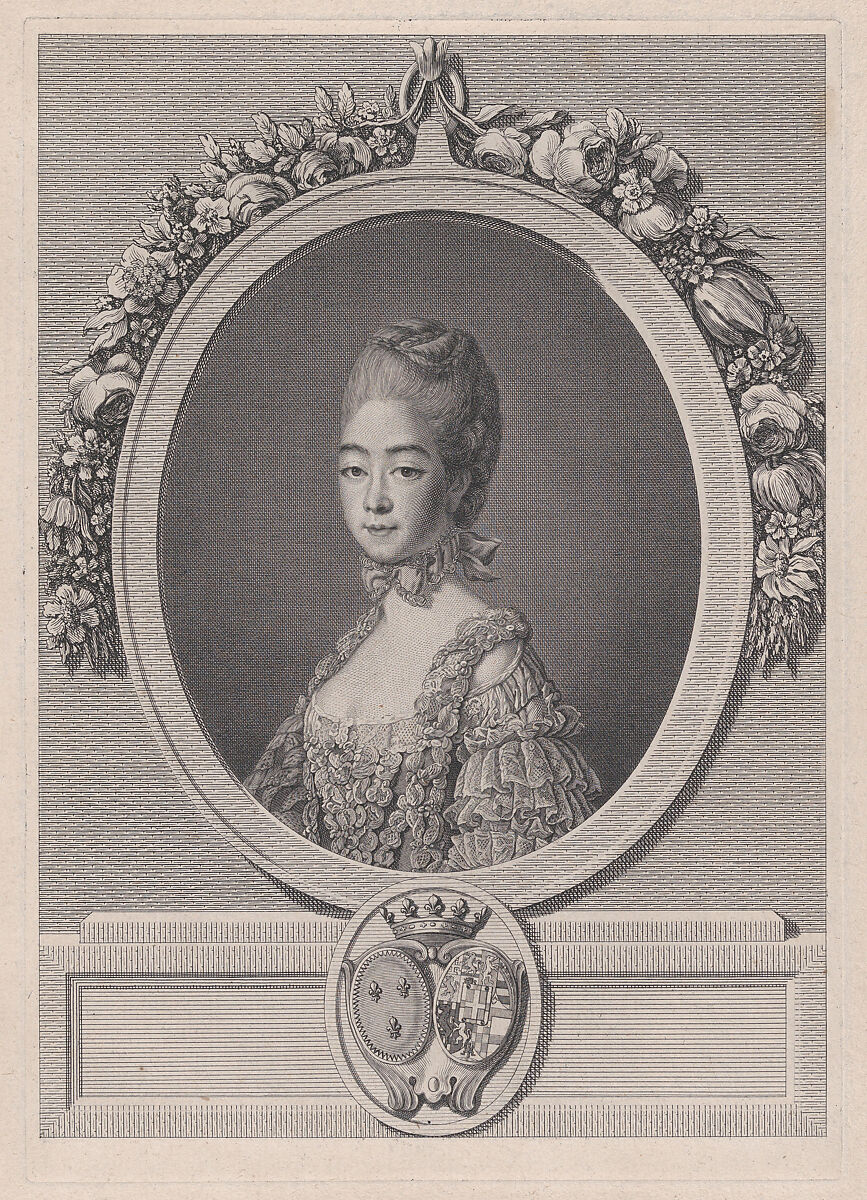 Portrait of Marie Joséphine of Savoy, Countess of Provence, Louis Jacques Cathelin (French, Paris, 1739–1804), Etching and engraving 