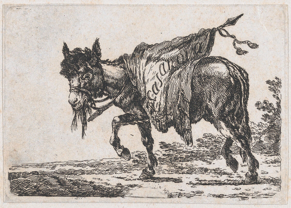 Man playing drums on horseback, Possibly Francesco Casanova (Italian, London 1727–1803 Brühl), Engraving 