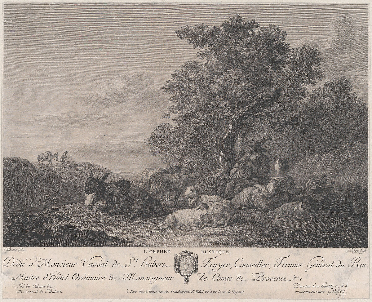 The Rustic Orpheus, François Godefroy (French, 1743?–1819), Etching 