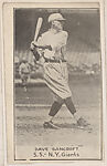Dave Bancroft, Shortstop, New York Giants, from the Baseball Stars series (E220) for the National Caramel Company
