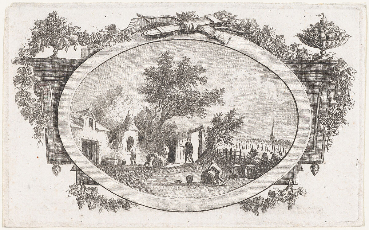 Autumn (Wine Harvest), Charles Michel Campion (French, Marseille 1734–1784 Marseille), Etching 