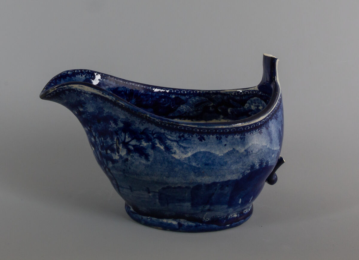 Sauceboat, Enoch Wood &amp; Sons (British, active Burslem, 1818–46), Earthenware, transfer-printed, British (American market) 