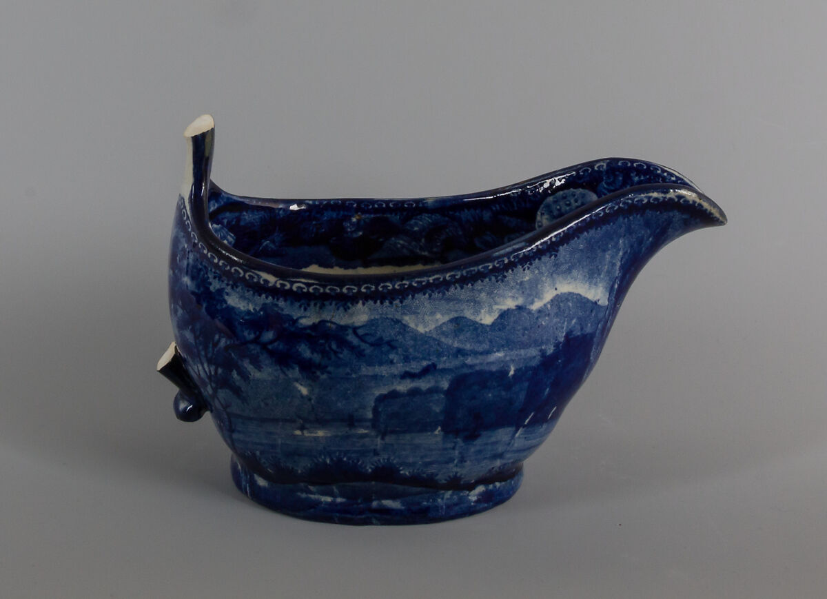 Sauceboat, Enoch Wood &amp; Sons (British, active Burslem, 1818–46), Earthenware, transfer-printed, British (American market)