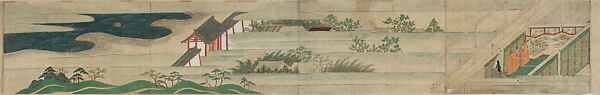 Illustrated Legends of Ishiyamadera (Ishiyamadera engi emaki), Scroll 4, Attributed to Tosa Mitsunobu (Japanese, active ca. 1462–1525), Handscroll from a set of seven; ink and color on paper, Japan 