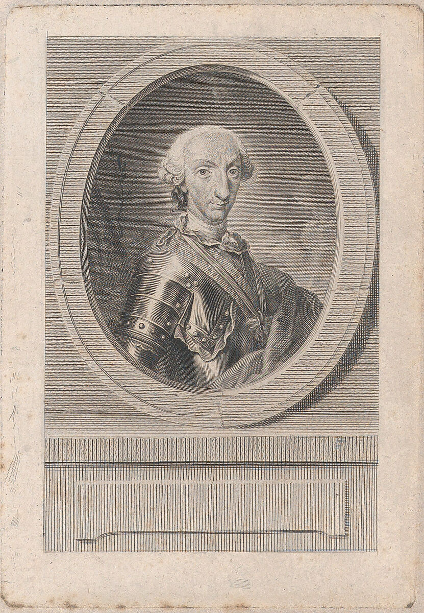 Portrait of Charles III, half length within a roundel, Manuel Salvador Carmona (Spanish, 1734–1820), Engraving; proof before letters 