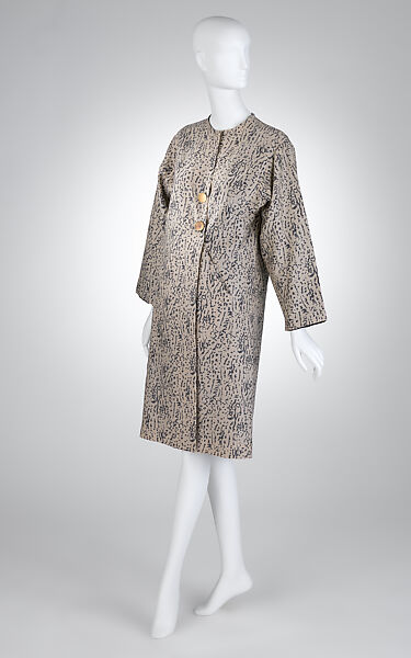 Coat, Valentina (American, born Kyiv 1899–1989), cotton, synthetic, metal, American 