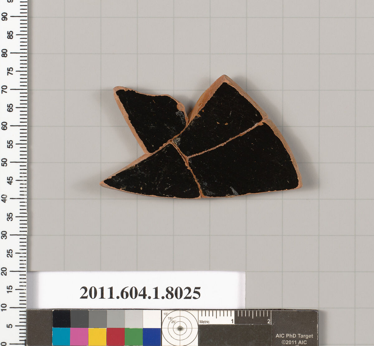 Terracotta fragment of a kylix (drinking cup), Terracotta, Greek, Attic