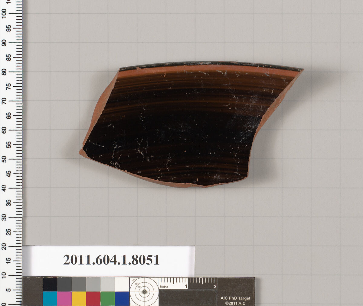 Terracotta rim fragment of a kylix (drinking cup), Terracotta, Greek, Attic