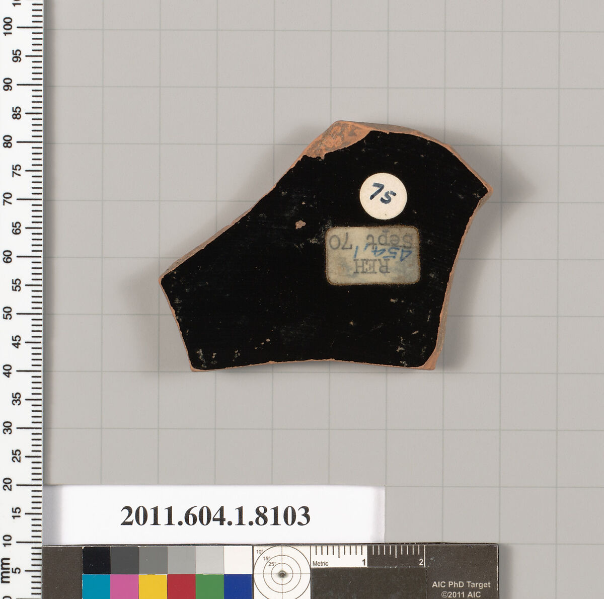 Terracotta fragment of a kylix (drinking cup), Terracotta, Greek, Attic
