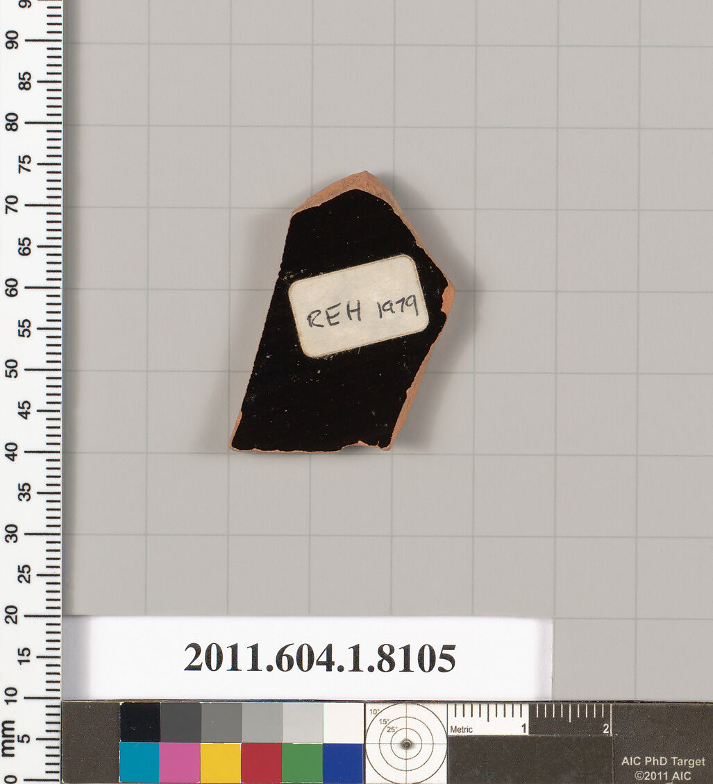 Terracotta fragment of a kylix (drinking cup), Terracotta, Greek, Attic