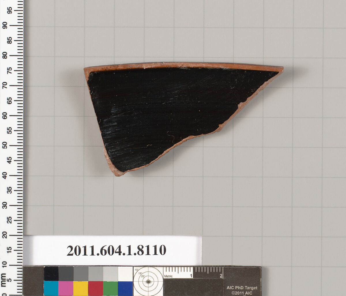 Terracotta rim fragment of a kylix (drinking cup), Terracotta, Greek, Attic
