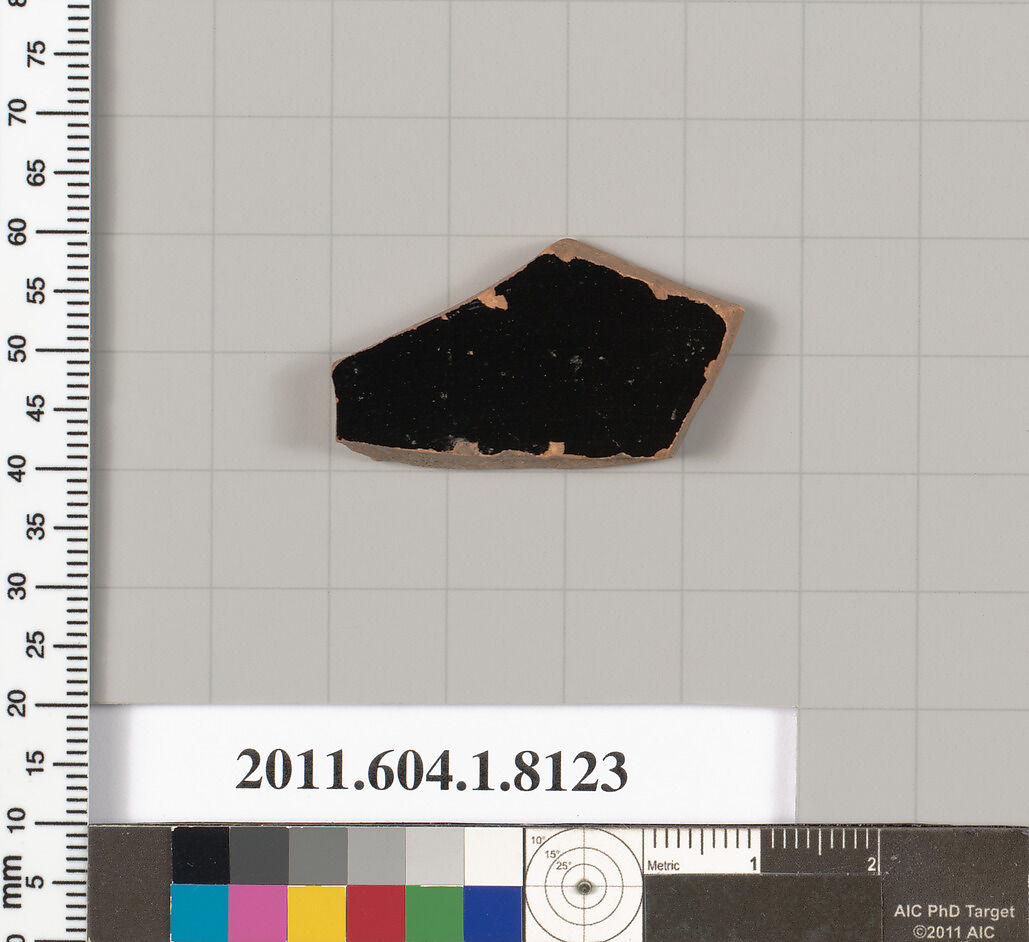 Terracotta fragment of a kylix (drinking cup), Terracotta, Greek, Attic