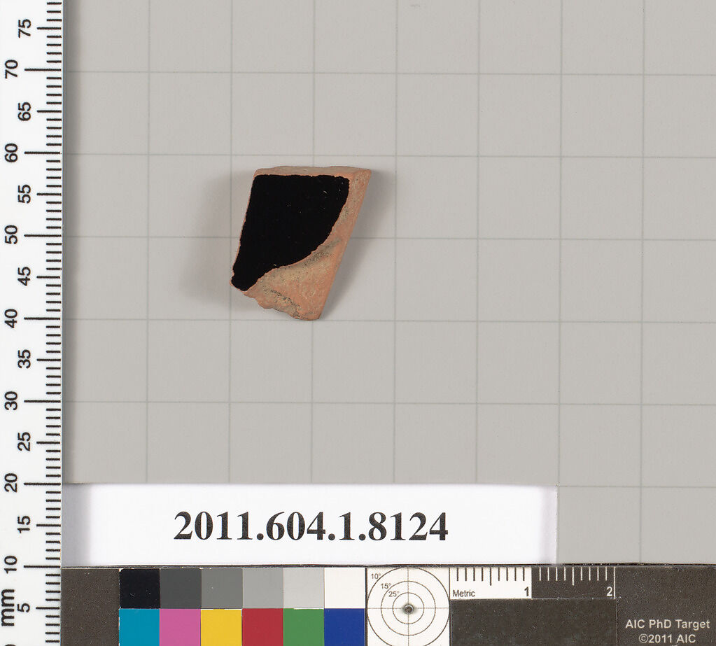 Terracotta fragment of a kylix (drinking cup), Terracotta, Greek, Attic