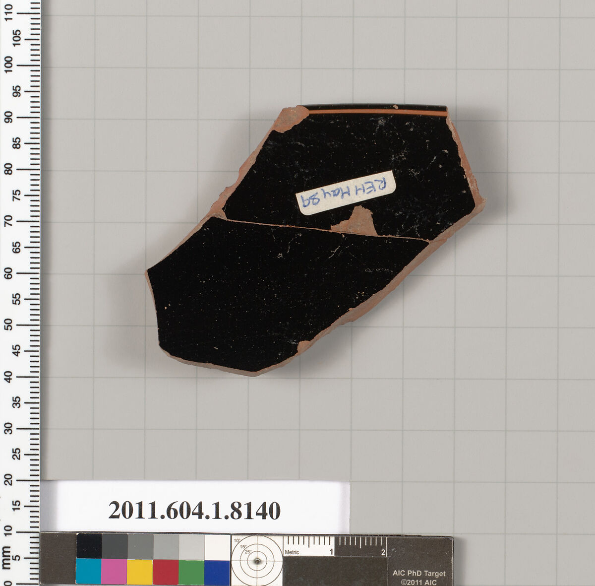 Terracotta rim fragment of a kylix (drinking cup), Terracotta, Greek, Attic