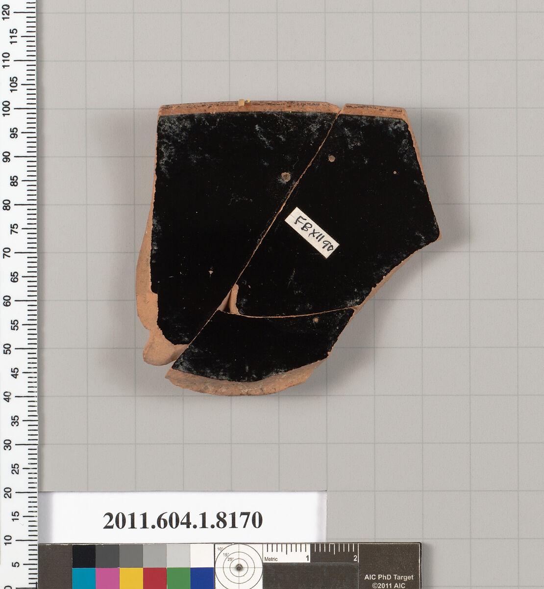 Terracotta rim fragment of a kylix (drinking cup), Terracotta, Greek, Attic