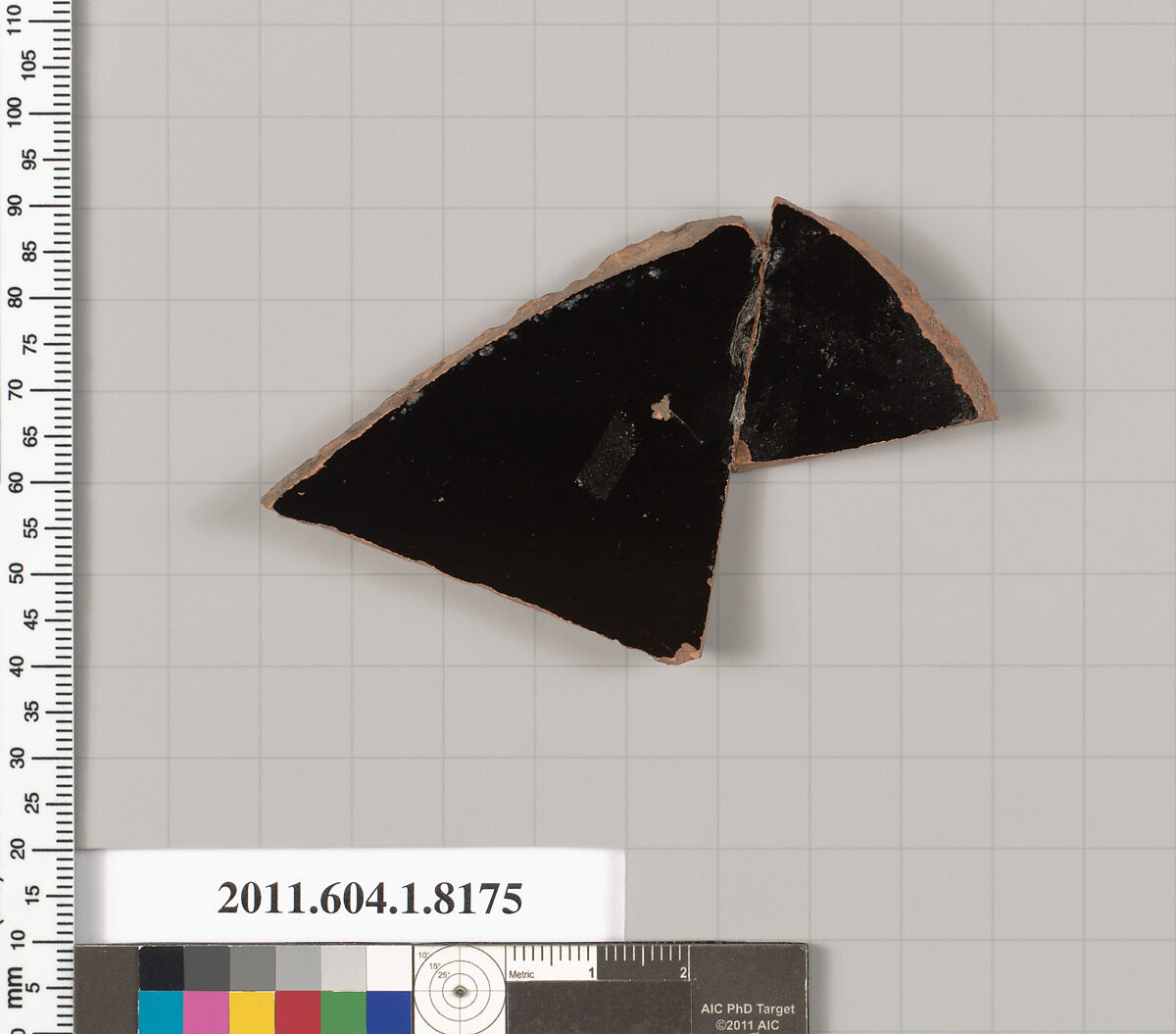 Terracotta fragment of a kylix (drinking cup), Terracotta, Greek, Attic