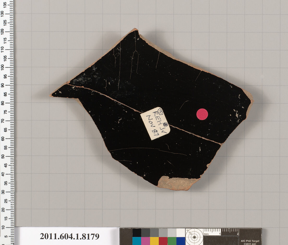 Terracotta fragment of a kylix (drinking cup), Terracotta, Greek, Attic
