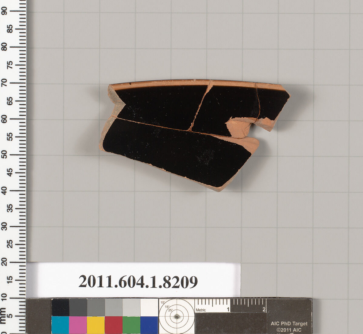 Terracotta fragment of a kylix (drinking cup), Terracotta, Greek, Attic