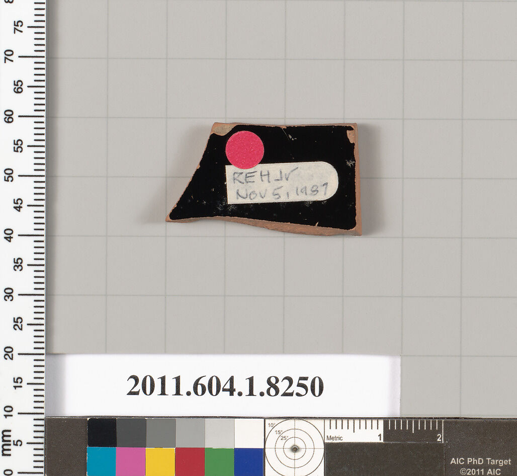 Terracotta fragment of a kylix (drinking cup), Terracotta, Greek, Attic