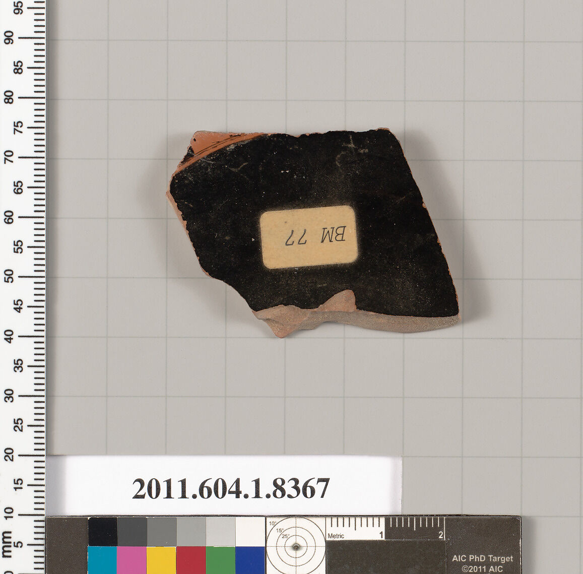 Terracotta fragment of a kylix (drinking cup), Terracotta, Greek, Attic